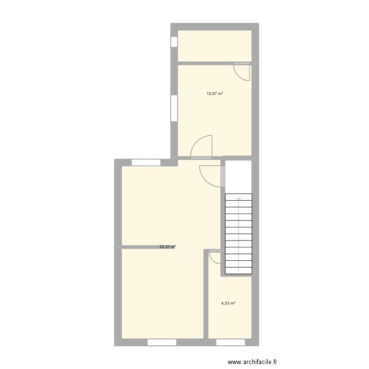 igny immeuble 1. Plan de 3 pièces et 40 m2