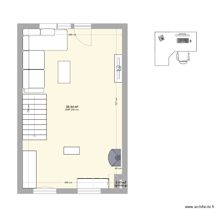 Maison new. Plan de 2 pièces et 40 m2