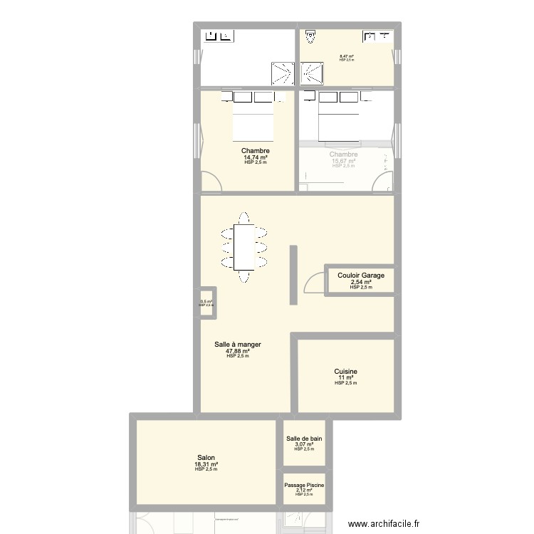 PLAN MAISON ACTUELLE PETIT HAMEAU BIS 11 + NEUF. Plan de 21 pièces et 225 m2