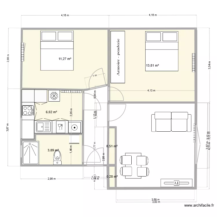plan modifié. Plan de 6 et 36 m² plan modifié. Plan de 6 et 36 m²
