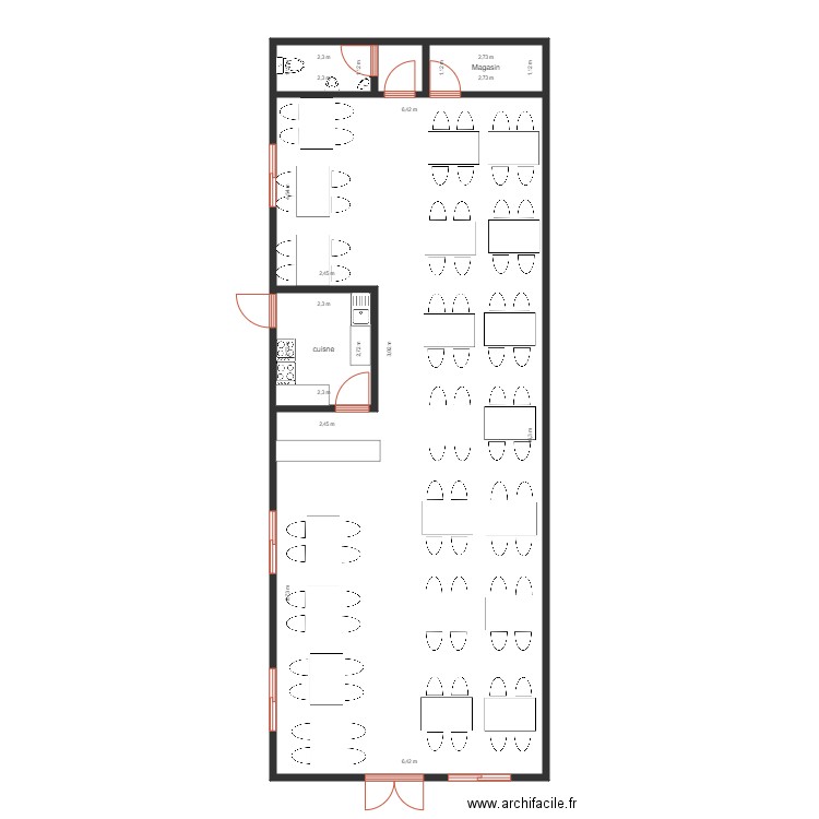 Resto MM. Plan de 5 pièces et 110 m2