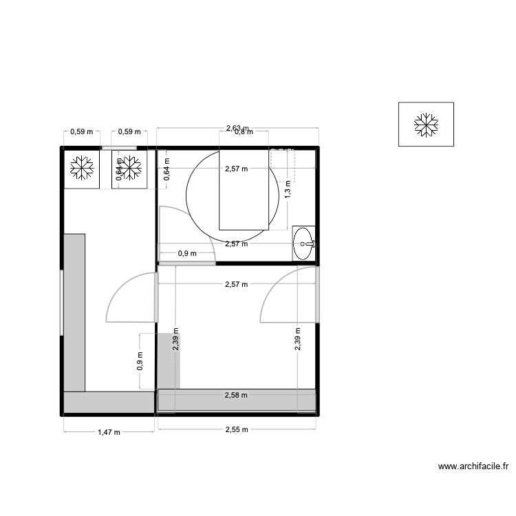 toilette par Marssac. Plan de 0 pièce et 0 m2