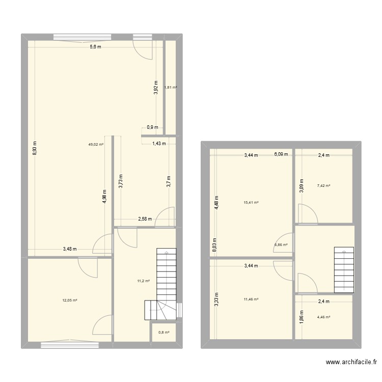 68 bmo. Plan de 10 pièces et 163 m2