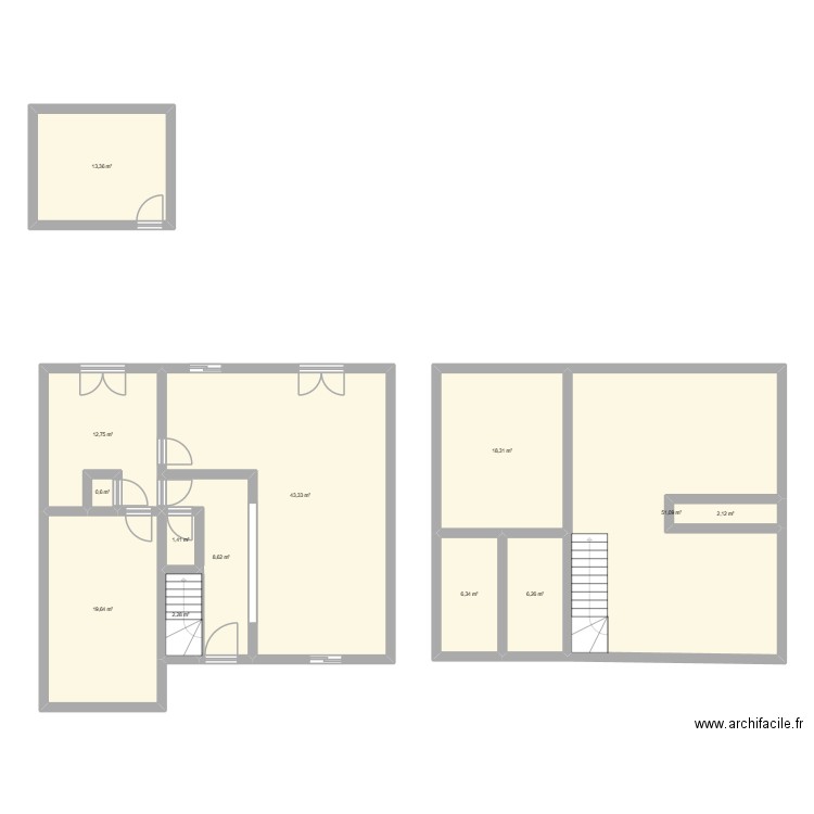 Plan Cedres. Plan de 13 pièces et 186 m2