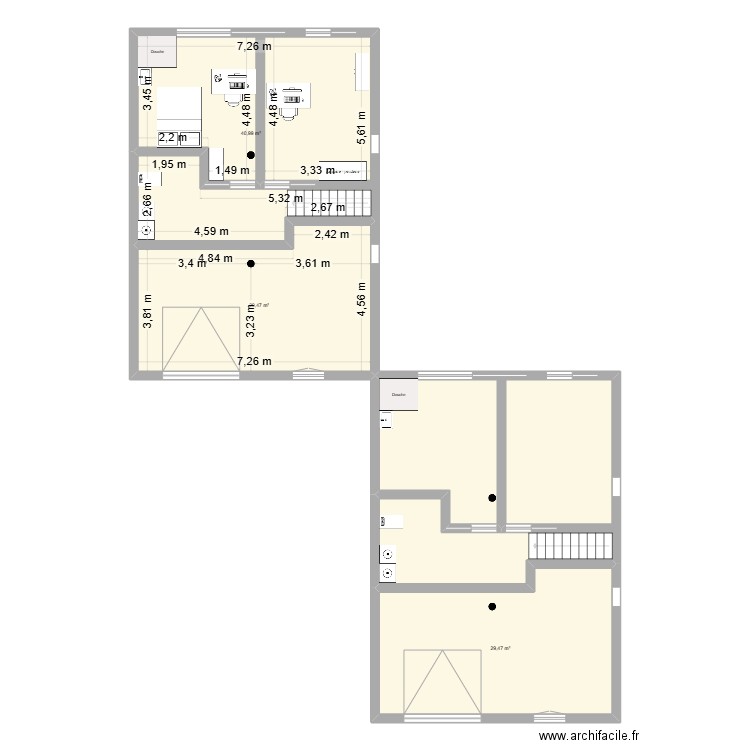 Salon - Haut (privé). Plan de 8 pièces et 182 m2