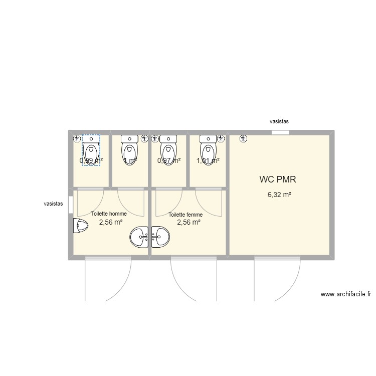 plan pour colors production. Plan de 7 pièces et 15 m2