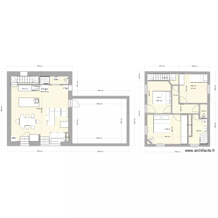 garage plan D. Plan de 