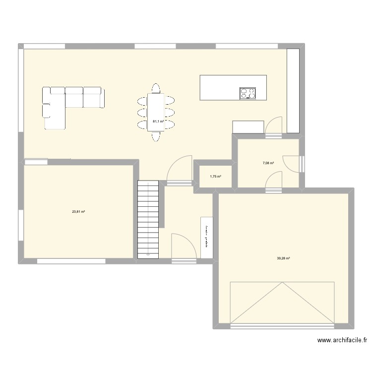 plan B. Plan de 5 pièces et 153 m2