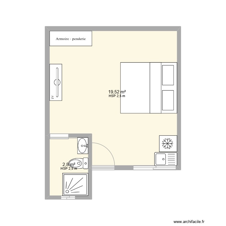 Mod&egrave;le 3. Plan de 0 pièce et 0 m2