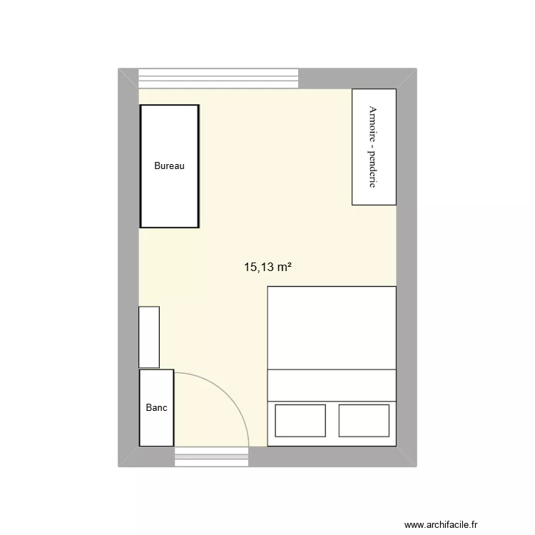 chambre no&eacute;. Plan de 