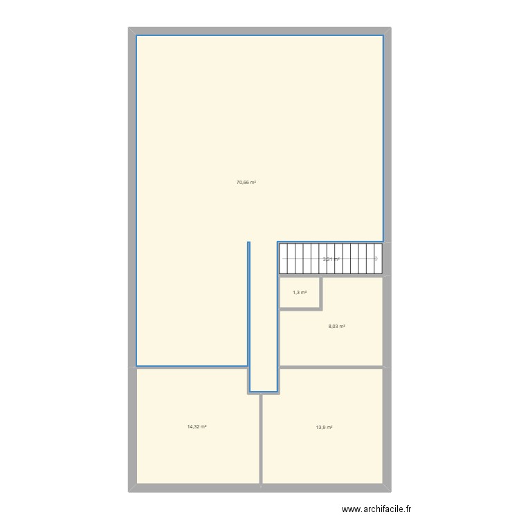 chevrier. Plan de 6 pièces et 112 m2