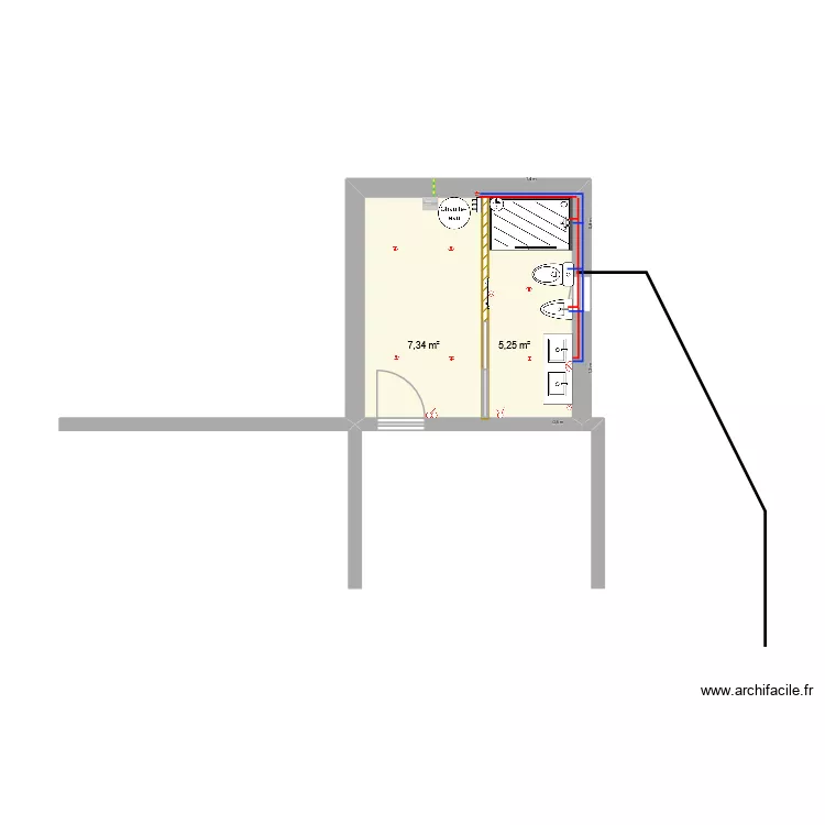 Extension M.VIGNE. Plan de 2 et 13 m² Extension M.VIGNE. Plan de 2 et 13 m²