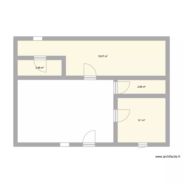 plan local lunel viel 2. Plan de 4  et 33 m²