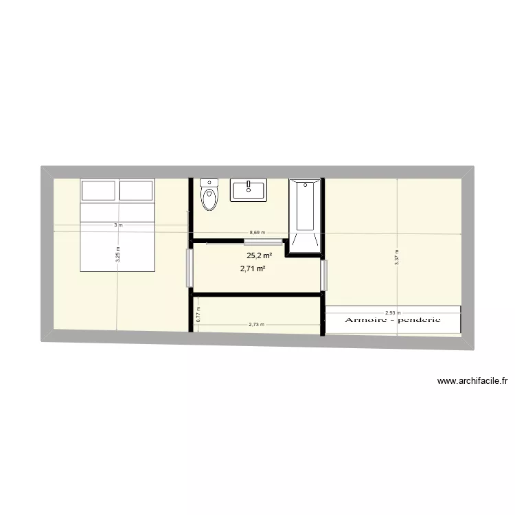 yoav 1er. Plan de 2  et 31 m²