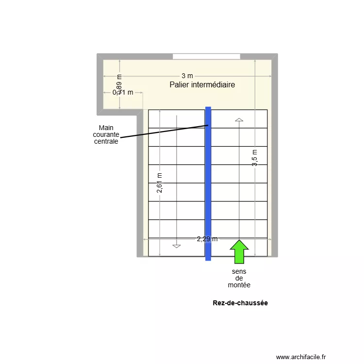 DELANGRE Escalier existant. Plan de 