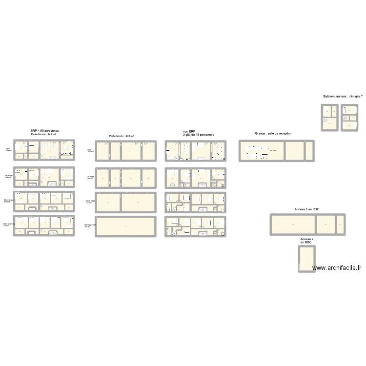 Moulin fond. Plan de 103 pièces et 1744 m2