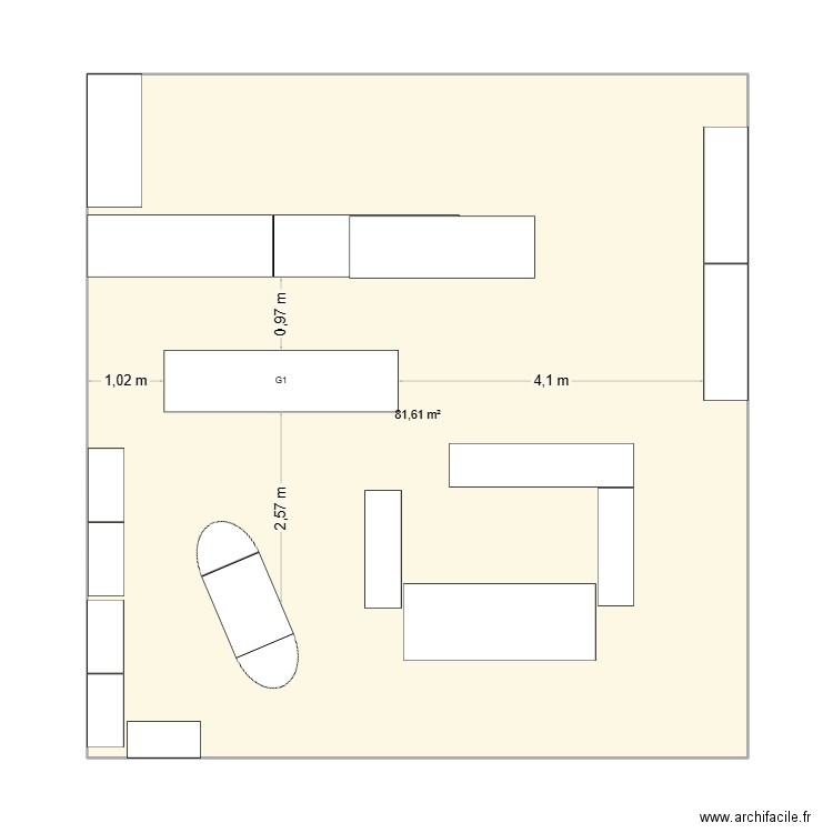 MAG1. Plan de 1 pièce et 82 m2