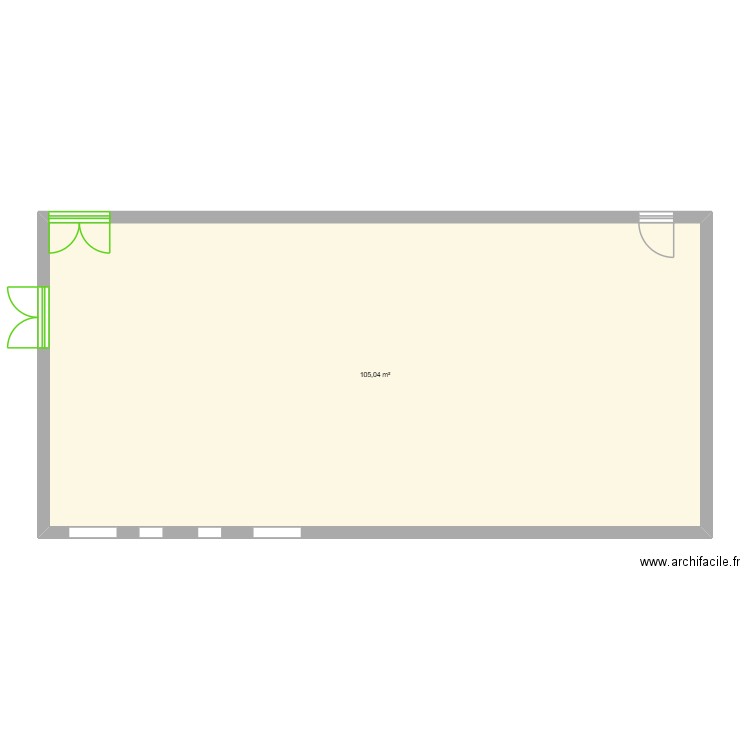 plan de classe. Plan de 1 pièce et 105 m2