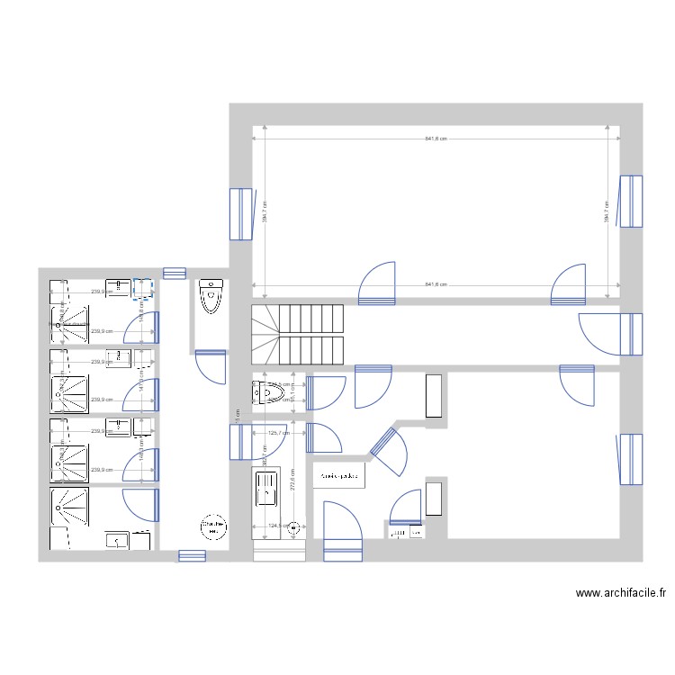 viville rdc. Plan de 7 pièces et 85 m2