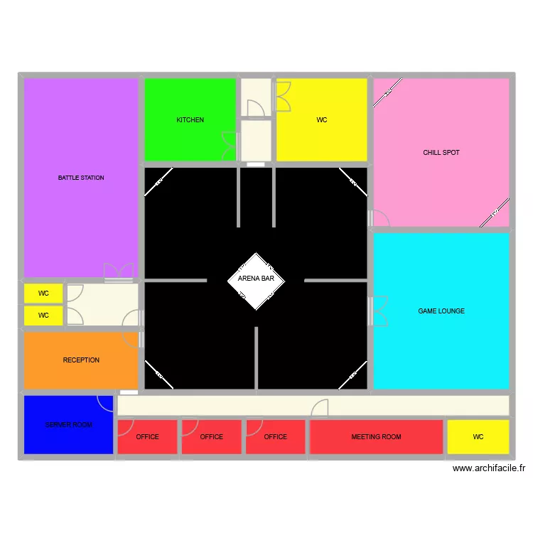 projet cyber. Plan de 19  et 397 m²