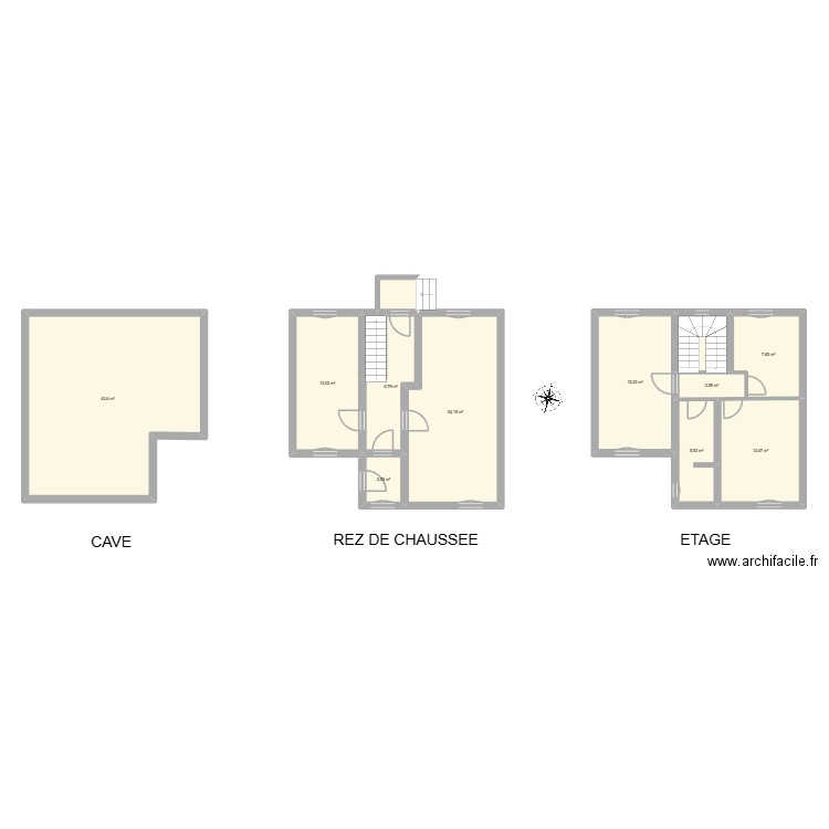 PIERRON Daniel - Thiviers. Plan de 13 pièces et 141 m2