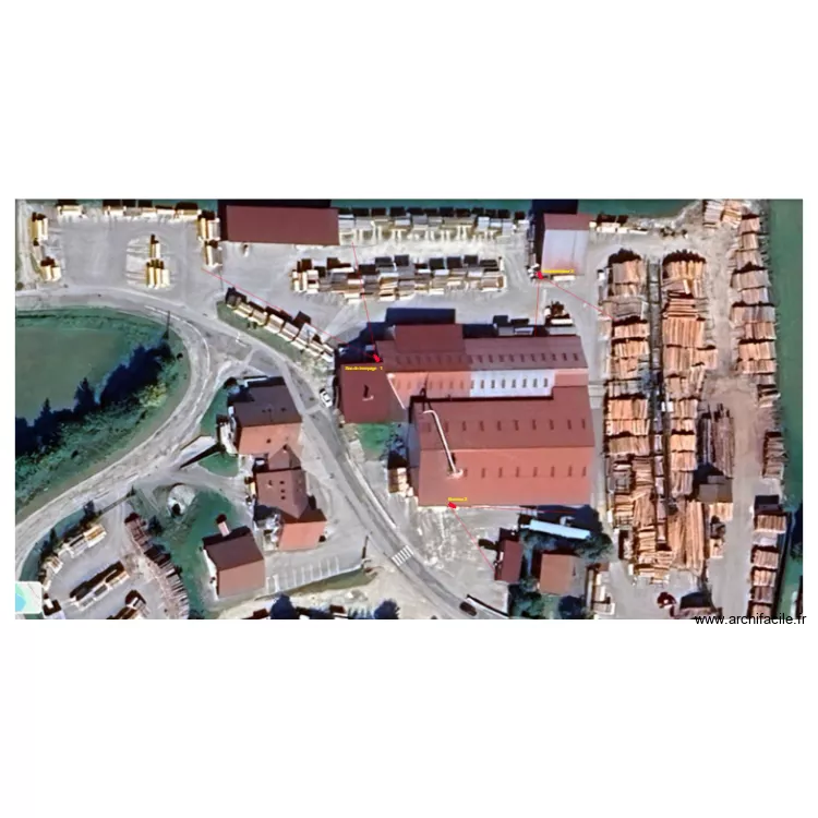 SCIERIE MOUGIN VILLERS LE LAC. Plan de 