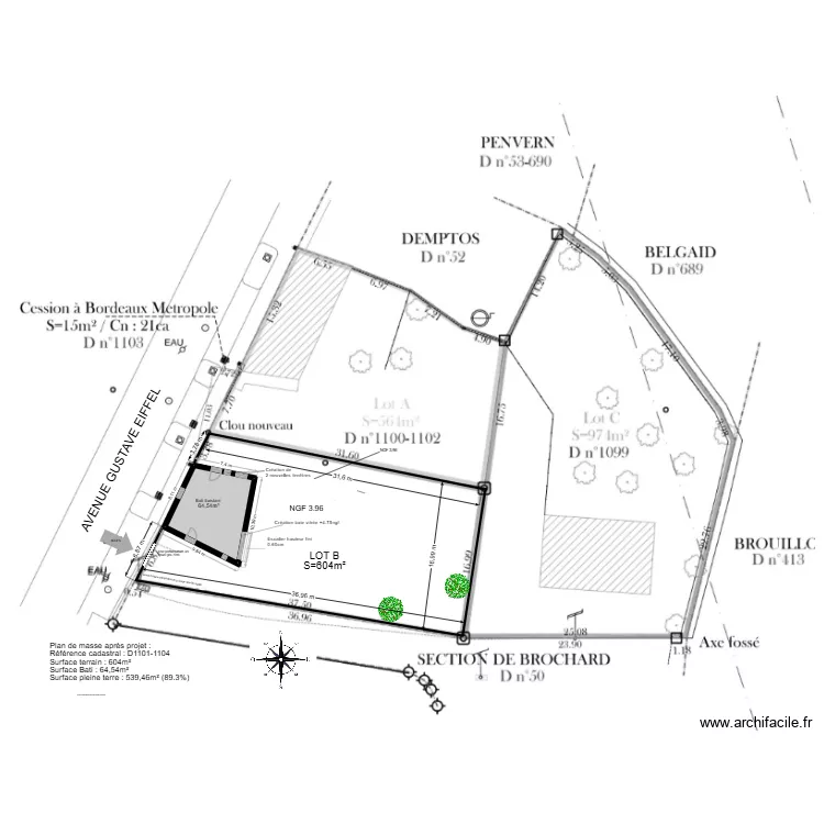 PLAN DE MASSE APRES PROJET 2. Plan de 
