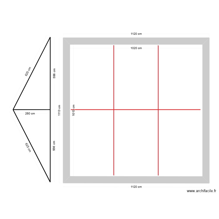 nau. Plan de 2 pièces et 119 m2
