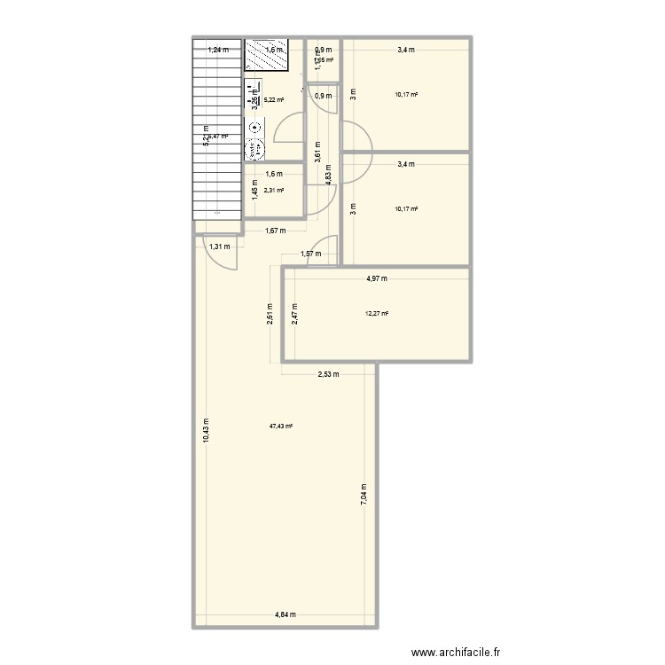 Melvin. Plan de 8 pièces et 95 m2