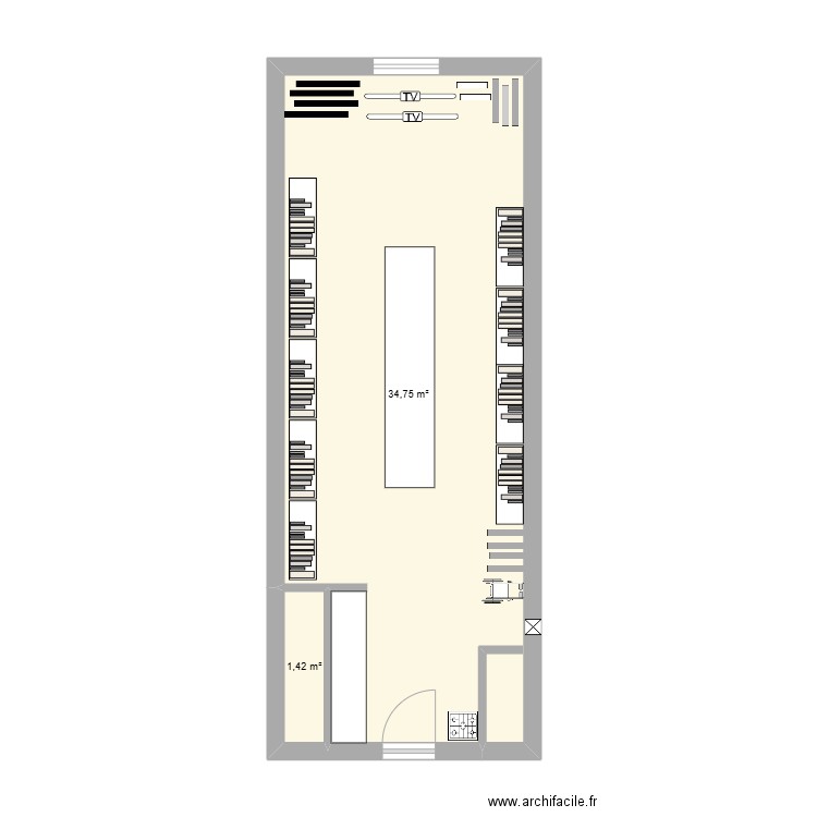 C-408. Plan de 2 pièces et 36 m2