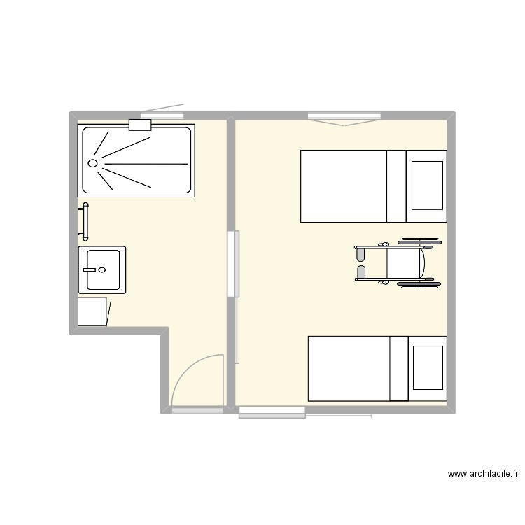 M.Mo. Plan de 2 pièces et 18 m2