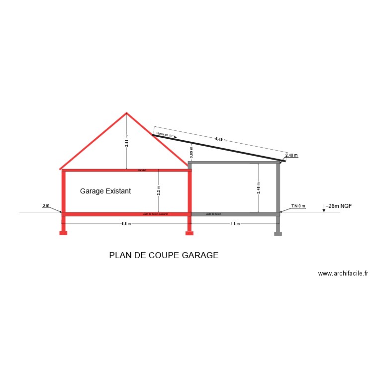 coupe chambre. Plan de 0 pièce et 0 m2