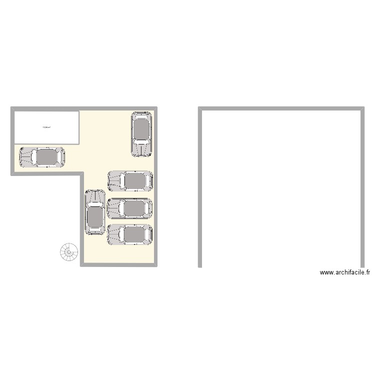 meza. Plan de 2 pièces et 113 m2