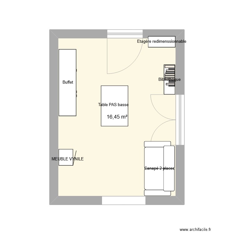 MAISON. Plan de 1 pièce et 16 m2