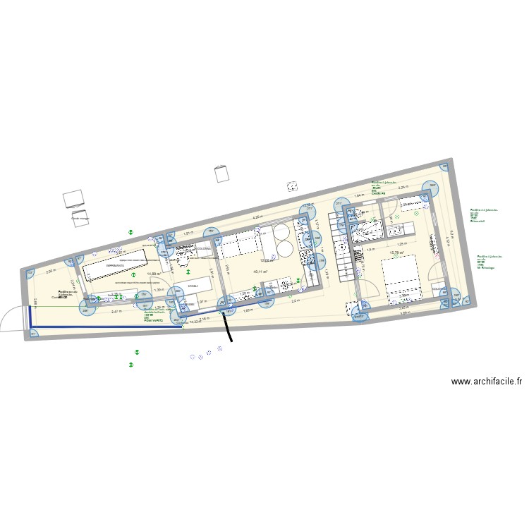 Ste-Thérèse Plan après travaux 1 pièce. Plan de 4 pièces et 83 m2