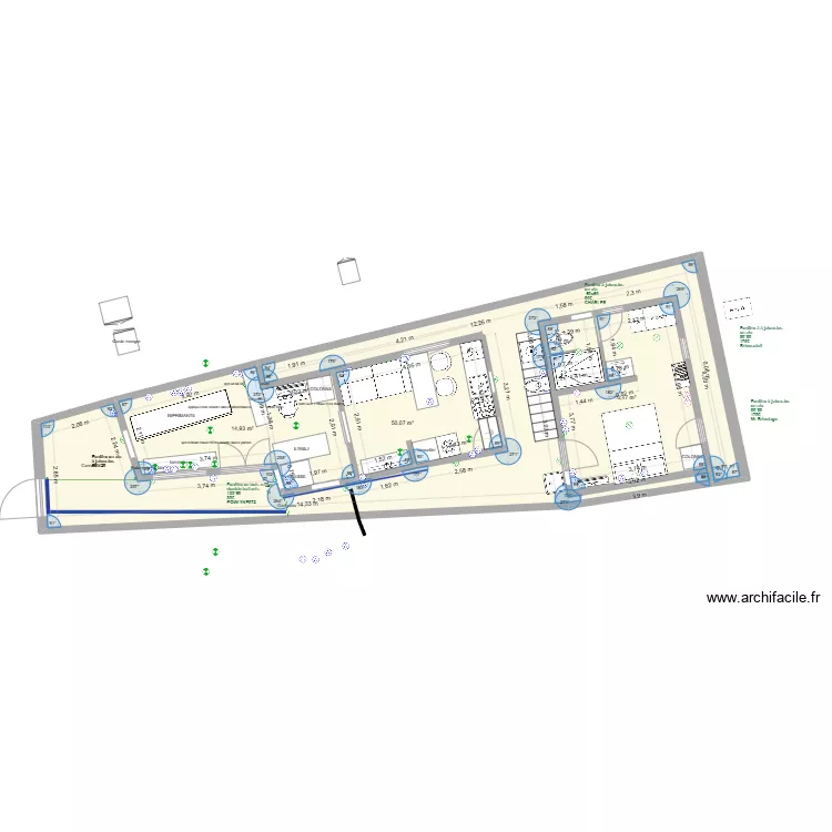 Ste-Th&eacute;r&egrave;se Plan apr&egrave;s travaux 1 pi&egrave;ce. Plan de 
