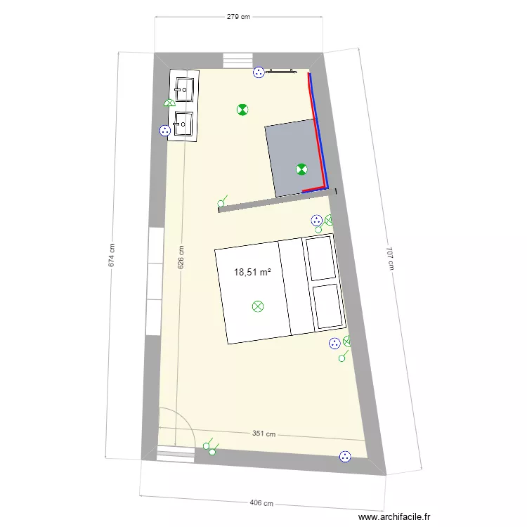 Chambre 3 Am&eacute;nag&eacute;. Plan de 