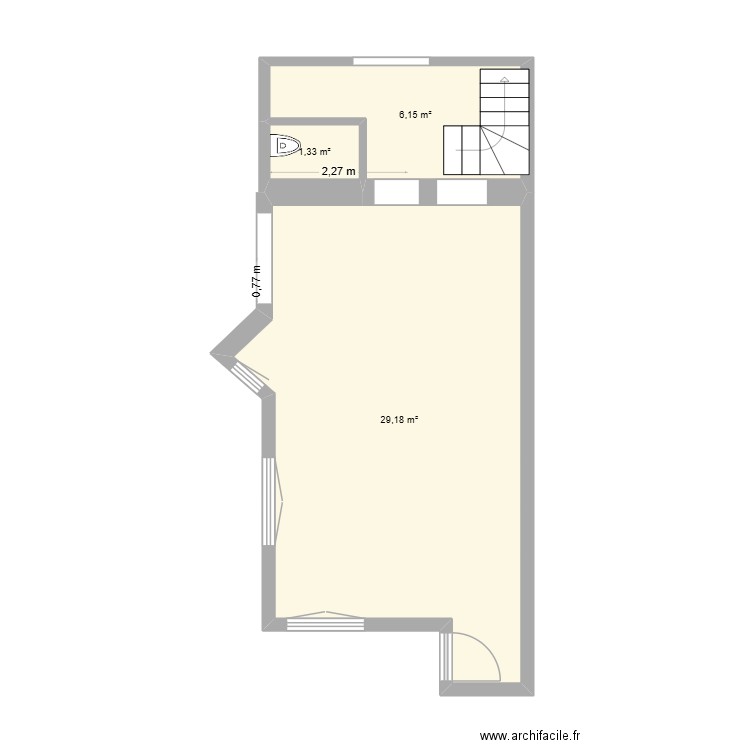plan coté cuisine 25-10-25. Plan de 3 pièces et 37 m2