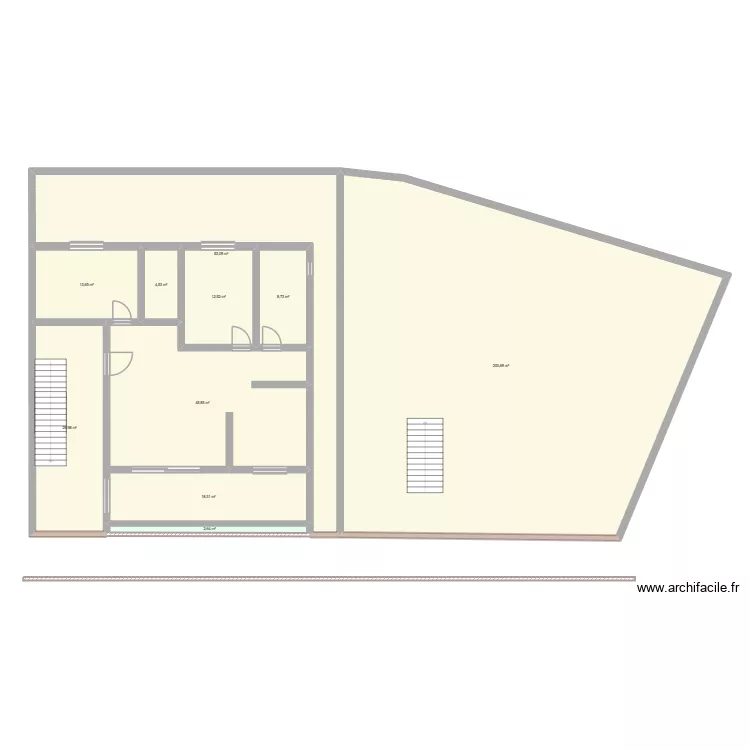Plan niv 2. Plan de 10  et 387 m²
