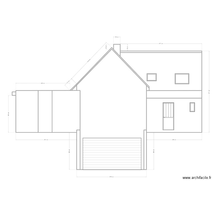 METEREAU - Façade Est - Après. Plan de 12 pièces et 100 m2