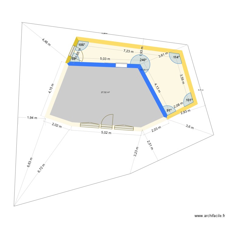 Pagotin extension 09 08 25. Plan de 4 pièces et 90 m2
