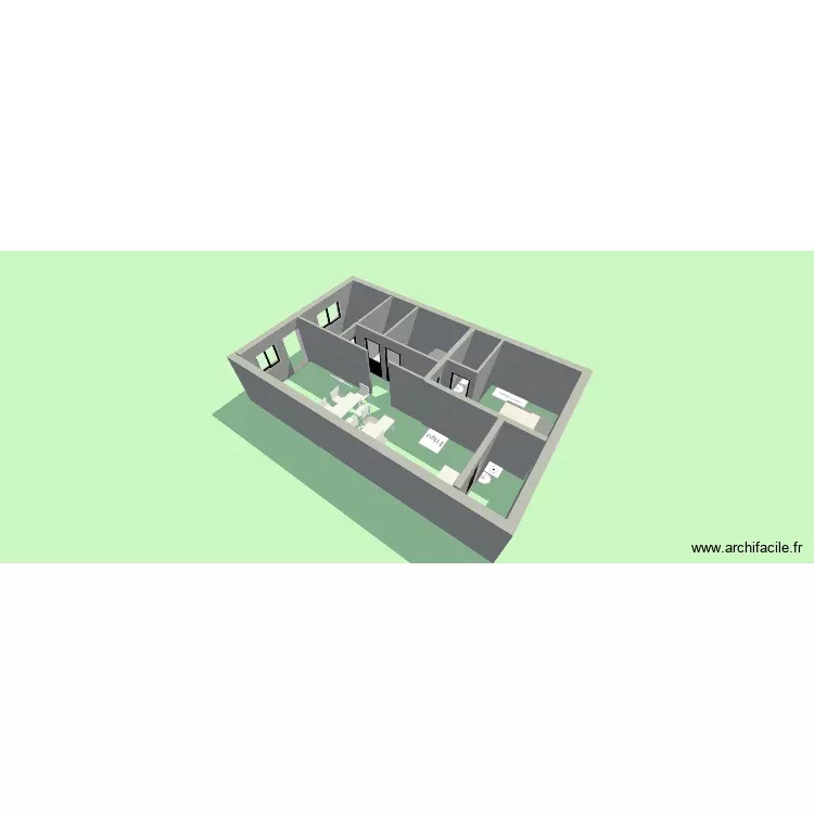 Plan. Plan de 1 Pièce et 2 m²