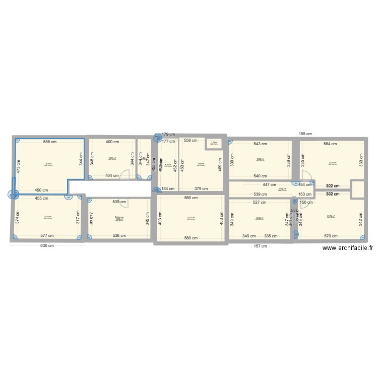 Nay Total. Plan de 53 pièces et 914 m2