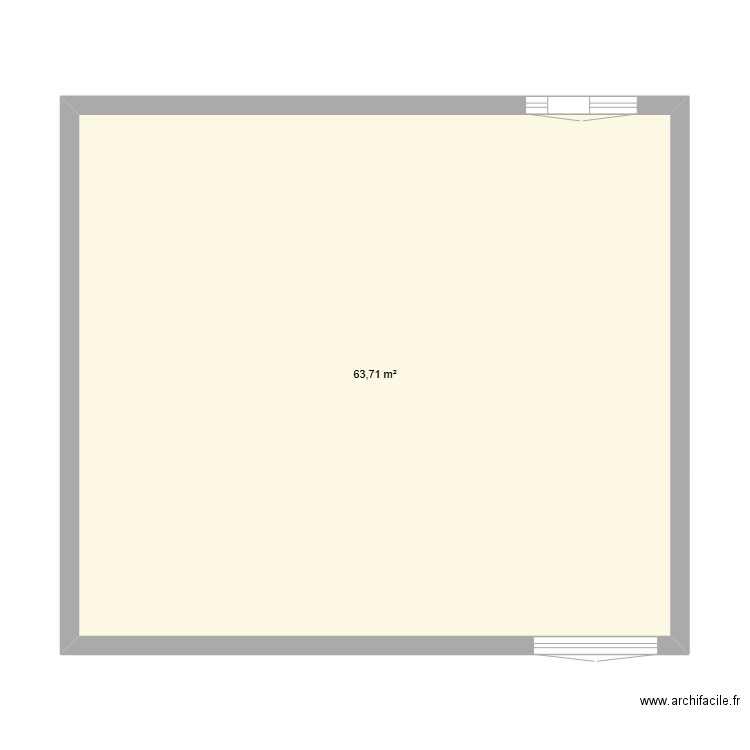 salon 1. Plan de 1 pièce et 64 m2