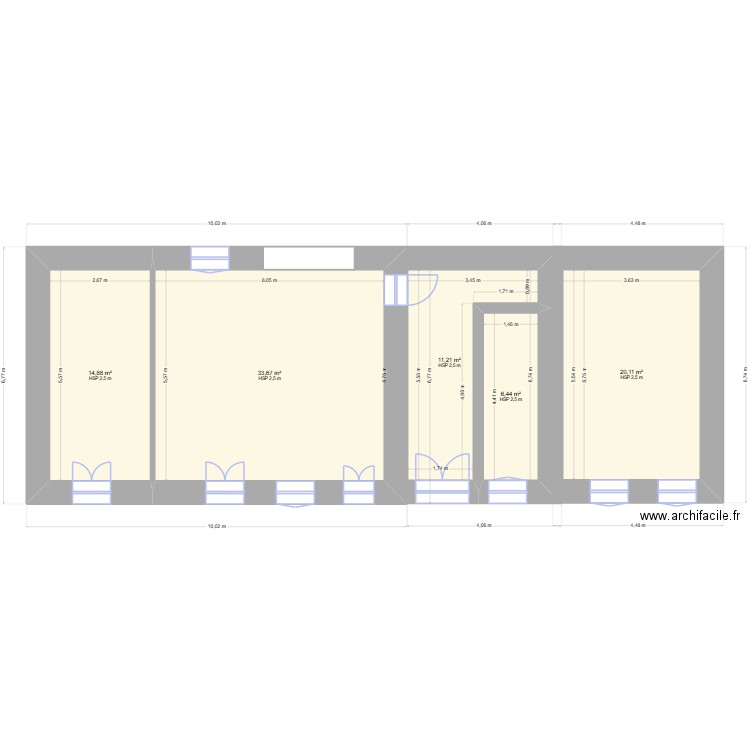 Château_Façade. Plan de 5 pièces et 86 m2