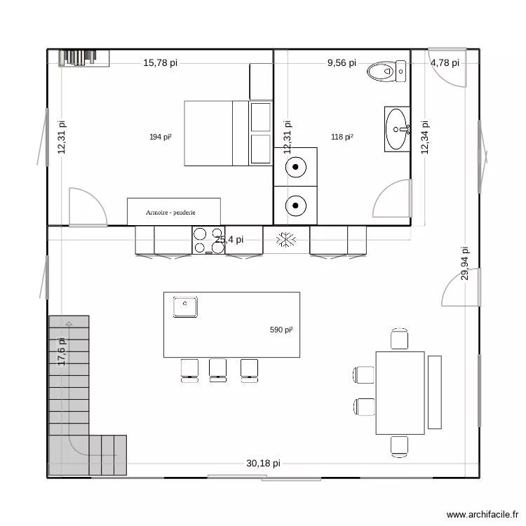 Chalet. Plan de 3  et 84 m²