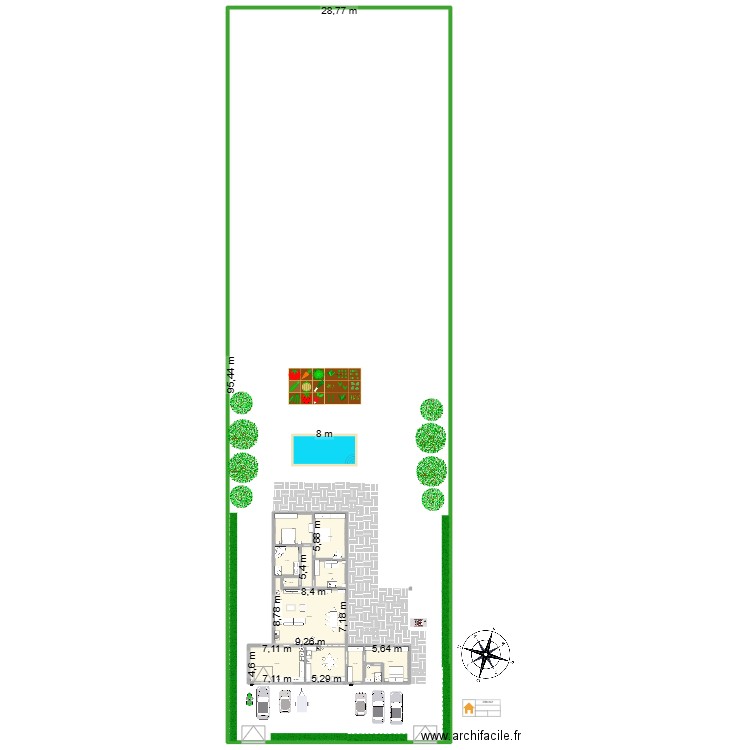 maison beaux RDC. Plan de 13 pièces et -1311 m2