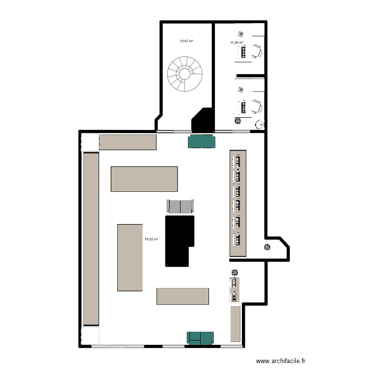 Plan lunette pour tous. Plan de 5 pièces et 106 m2