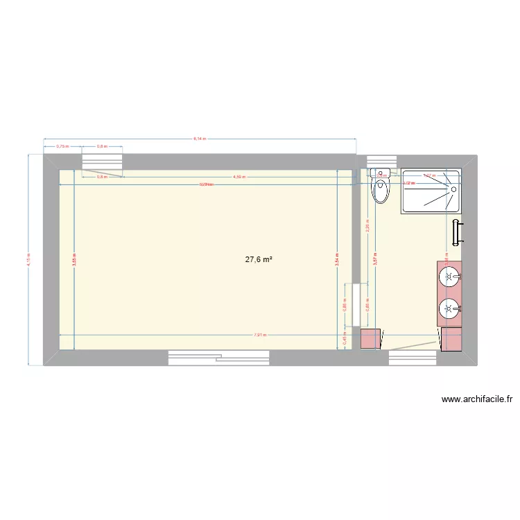 EVENOS 1 ETAGE. Plan de 1 et 28 m² EVENOS 1 ETAGE. Plan de 1 et 28 m²