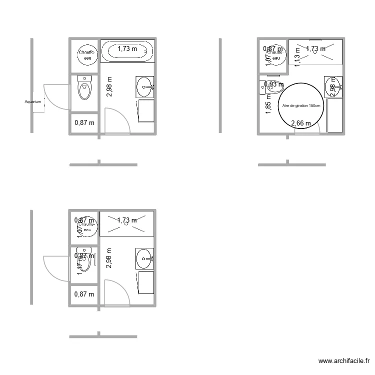Amiraly. Plan de 10  et 23 m²